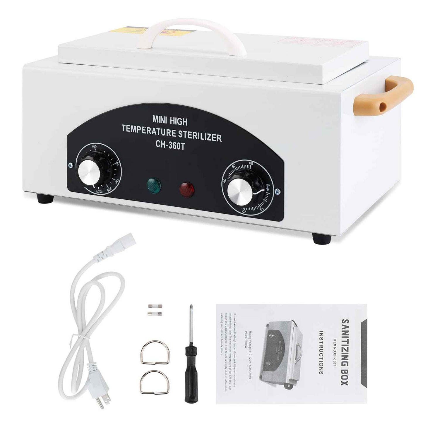 WINB High Temperature Sterilizer Autoclave Machine, Mini High Temperature Autoclave Machine with Timer 110V 300W, 1.5L Capacity, for Dental Tools, Nail Salon & Barber Equipment with Handle