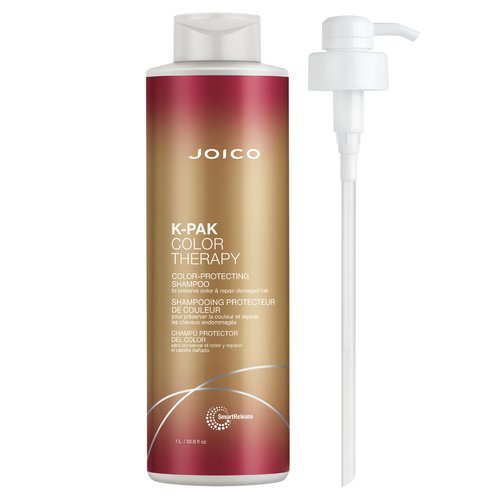 Joico K-PAK Color Therapy Color-Protecting Shampoo | For Color-Treated Hair | Boost Shine | Improve Elasticity | Repair Breakage | Rebuild Damaged Hair | With Keratin & Argan Oil | 33.8 Fl Oz | With Pump