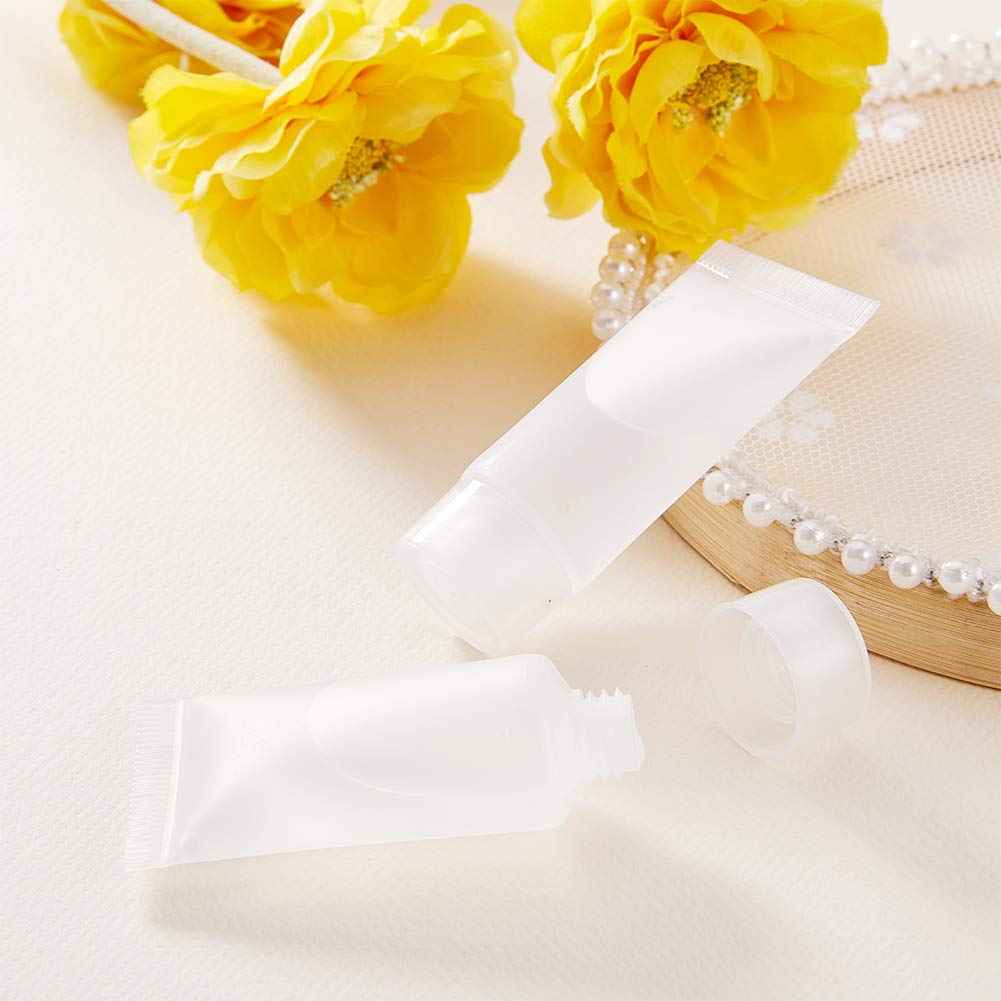 BENECREAT 30 Pack 0.5oz Clear Empty Tubes with Plastic Syringes Clear Squeezable Cosmetic Containers Refillable Plastic Tubes for Shampoo Facial Cleanser Makeup Sample