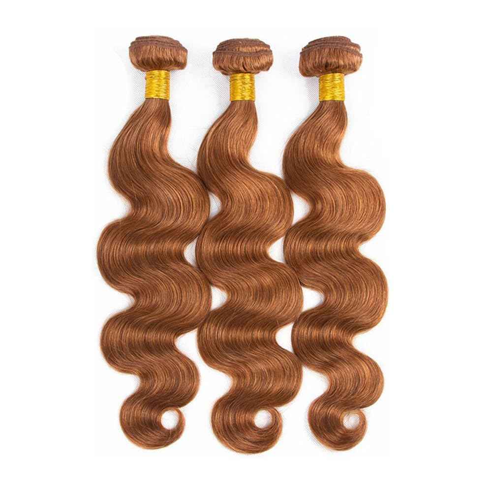 Leruikair Human Hair Bundles 18 20 22 Inch Body Wave Bundles Human Hair Chocolate Brown Color 30 Unprocessed Brazilian Soft Quick Weave Hair for Black Women