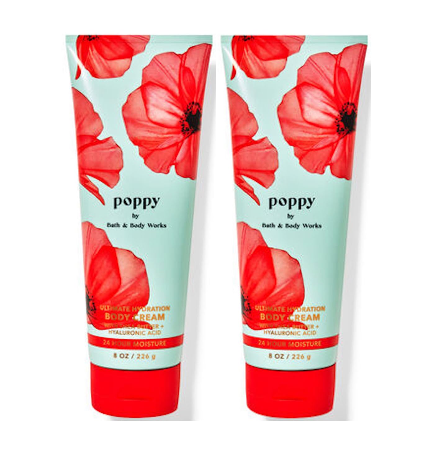 Bath & Body Works Poppy Ultimate Hydration Body Cream Gift Set For Women, 8 Fl Oz (Pack of 2) (Poppy)