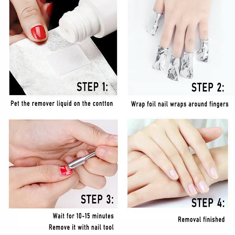 400 Pcs Gel Nail Polish Remover Foil Wraps with Lint-Free Cotton Pads