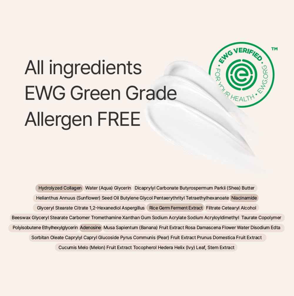 FaceFactory Collagen Liz Cream, Deep Hydration, Face Moisturizer, Korean skincare, Fast Absorbing, Non-Greasy, EWG Green Ingredients, Non-Sticky, Collagen-Based, Firming, Wrinkle care (80ml/2.7fl oz)