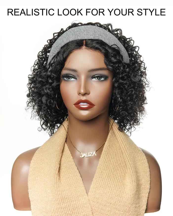 JALIZA 14" 100% Virgin Human Hair Deep Wave Wig on Clearance - Bob Glueless Pre Cut Pre Bleached HD Lace 180 Density Wear to Go