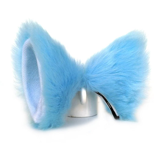 Sheicon Cat Ears Furry Neko Ears Headband Hair Clip Hairband Headwear Anime Cosplay For Halloween Cosplay Party Color Blue