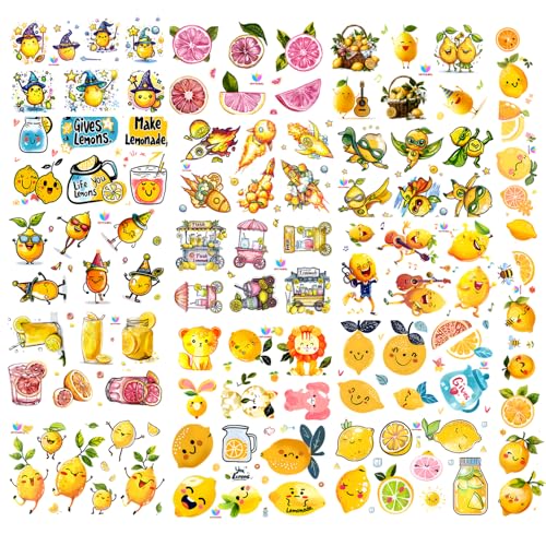 Lemon Temporary Tattoos - 101+ Designs, 17 Sheets, Waterproof
