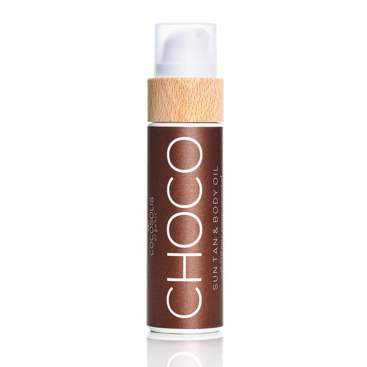 COCOSOLIS CHOCO Suntan & Body Oil - Organic Tanning Bed Lotion - Deep Chocolate Tan - Tanning Accelerator for Indoor Tanning Beds (3.71)