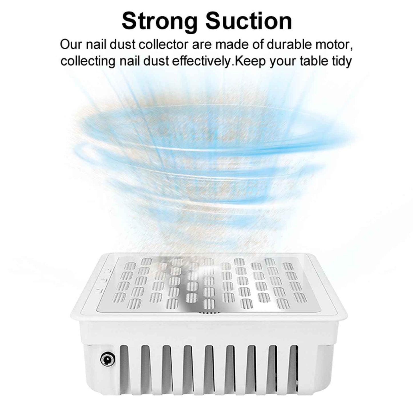 wenxintek Dust Collector for Nails,Built-in Desktop Nail Vacuum Cleaner,Powerful Suction Dust Fan,Adjustable Speed,Professional Dust Collector for Nails Tech Acrylic Gel Polishing Manicure Pedicure