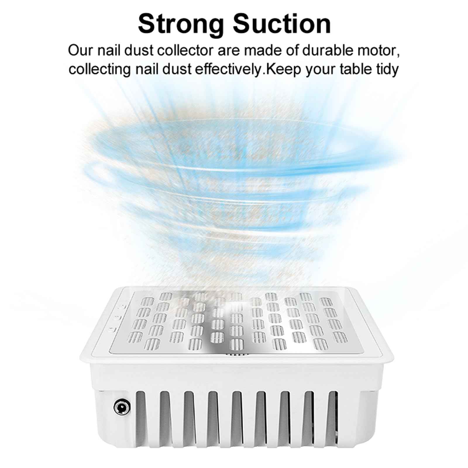 wenxintek Dust Collector for Nails,Built-in Desktop Nail Vacuum Cleaner,Powerful Suction Dust Fan,Adjustable Speed,Professional Dust Collector for Nails Tech Acrylic Gel Polishing Manicure Pedicure