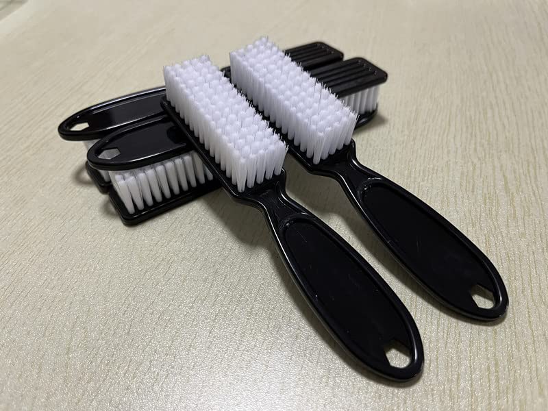 Handle Grip Nail Brush Set - Black 6-Pack for Manicure & Cleaning