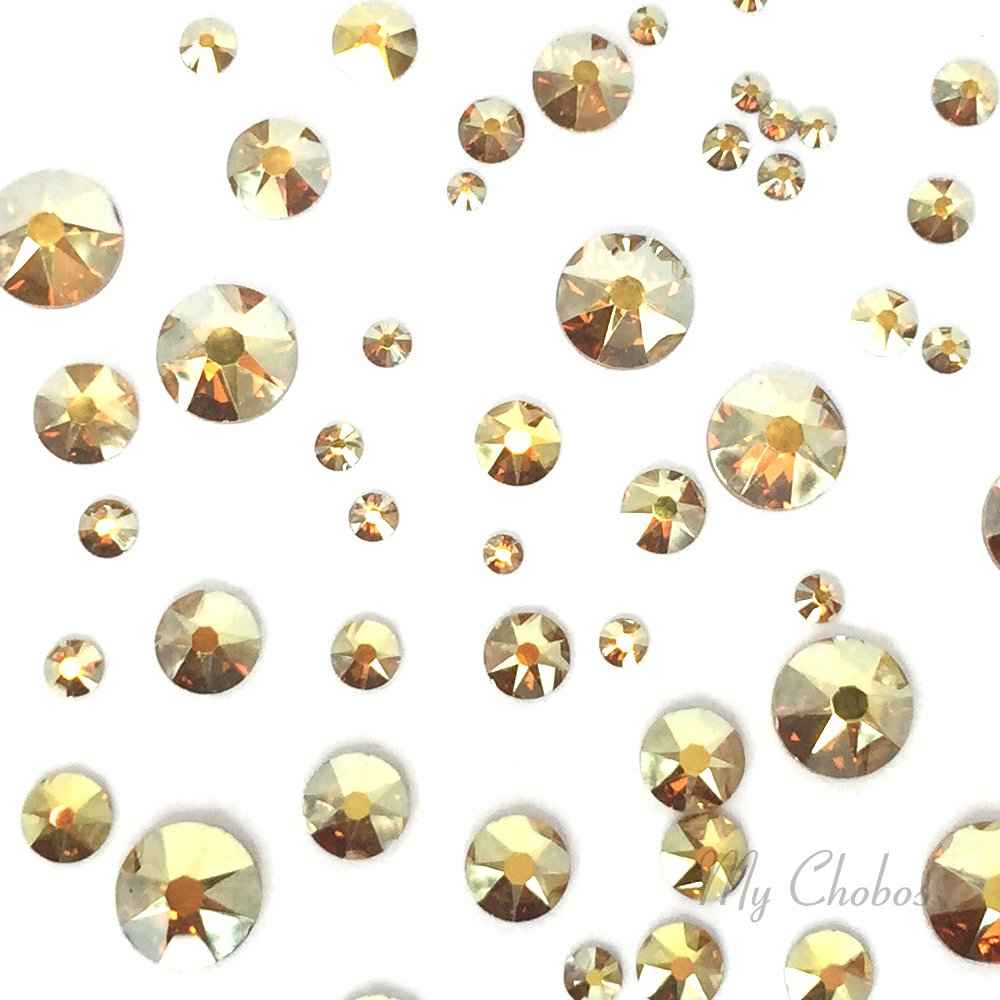 Crystal-Wholesale CRYSTAL METALLIC SUNSHINE (001 METSH) 144 pcs Swarovski 2058/2088 Crystal Flatbacks gold rhinestones nail art mixed with Sizes ss5, ss7, ss9, ss12, ss16, ss20, ss30 from Mychobos