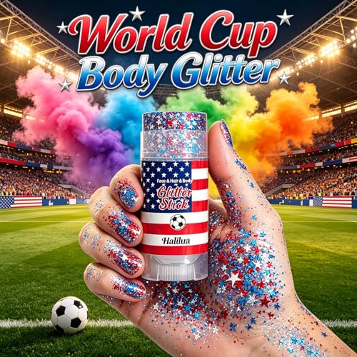 Red White Blue Glitter Stick - Waterproof Face Body Sparkle