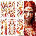 Flame Temporary Tattoo Stickers - 6 Sheets Waterproof
