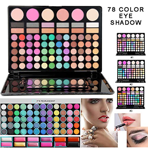 FantasyDay Pro 78 Colors Makeup Palette Kit with Eyeshadow, Blush & Brushes
