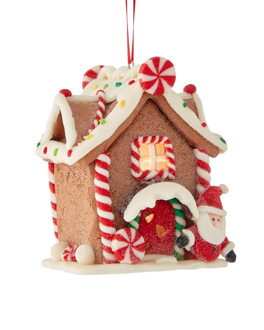 Kurt Adler D2881 3 Assorted Battery Operated Led Gingerbread House Clay Dough Christmas Ornaments