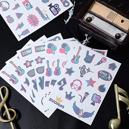 Music Temporary Tattoos for Kids - 288 Pc Disco Party Set