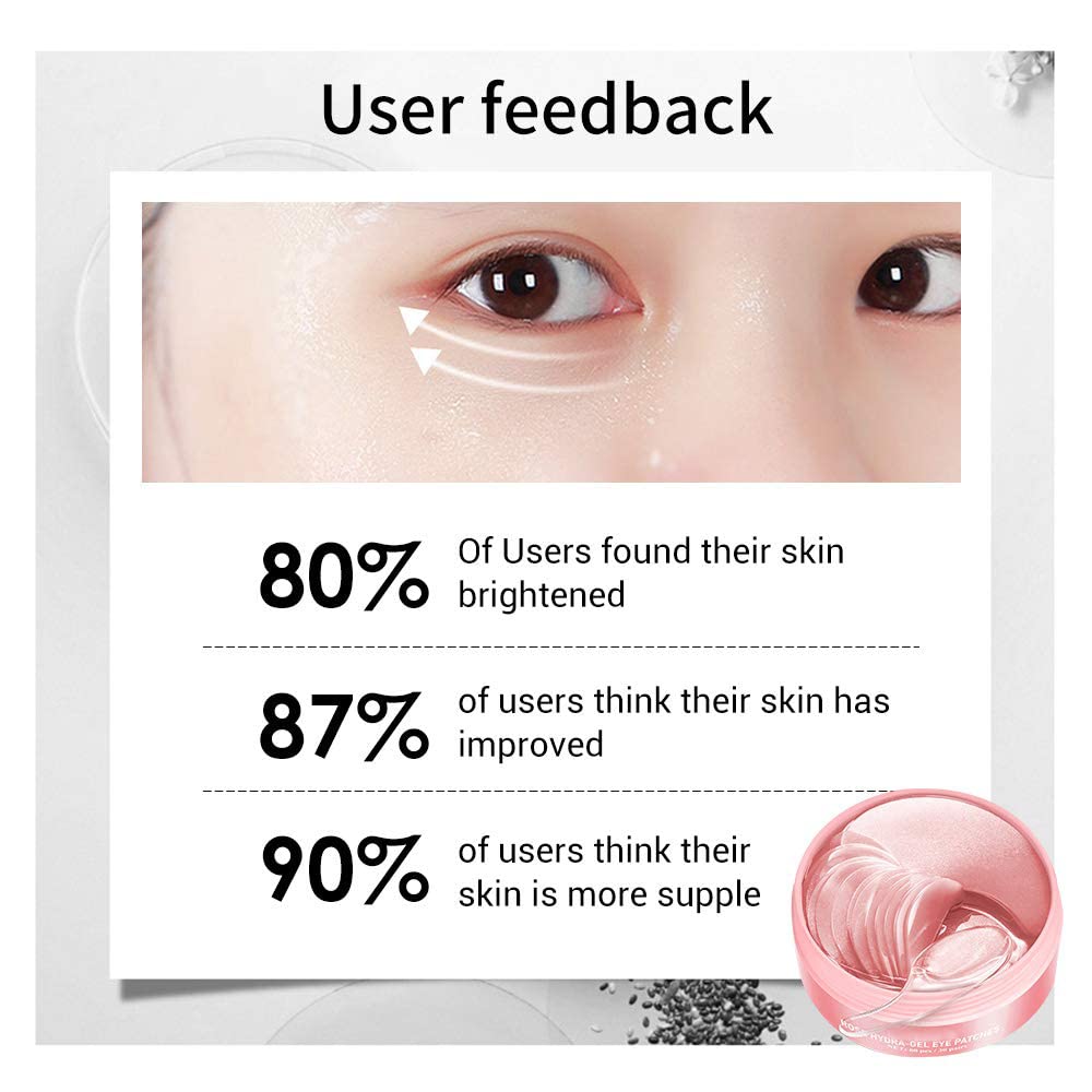 AKARY Eye Patches Rose Hydra-Gel Eye Mask Sheet Lady Skin Care Pad Remove Fine Lines Smooth Repair the Eyes Skin, Under Eye Gel for Moisturizing and Relieving, Firm the Look of the Eye Area