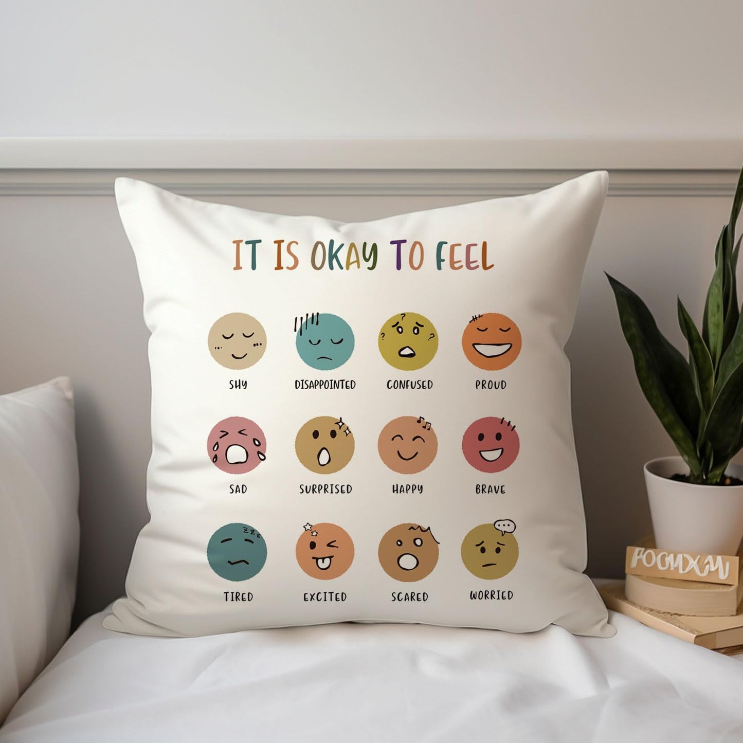 It’s Okay to Feel Pillow Covers, Feelings Are Okay Pillow, Therapy Office Decor, Calm Down Corner, Inclusive Classroom Pillow Cover, Teacher Gifts, Kids Room Throw Pillow Case