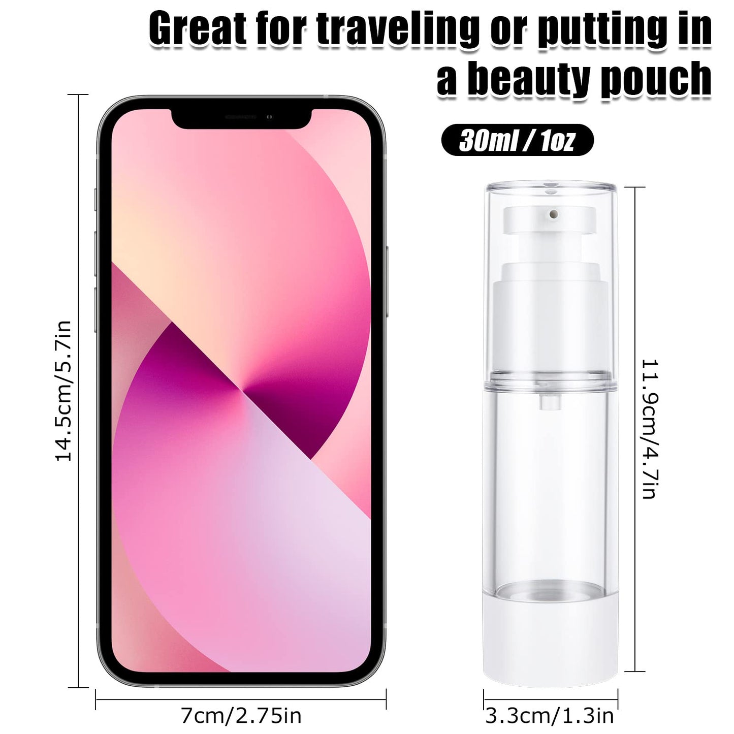 SENENQU 24 PCS 1 Oz 30ml Airless Pump Bottles Travel Size Empty Pump Bottle Lotion Container Refillable Cosmetic Pump Dispensers for Foundation Moisturizer Shampoo Toiletry