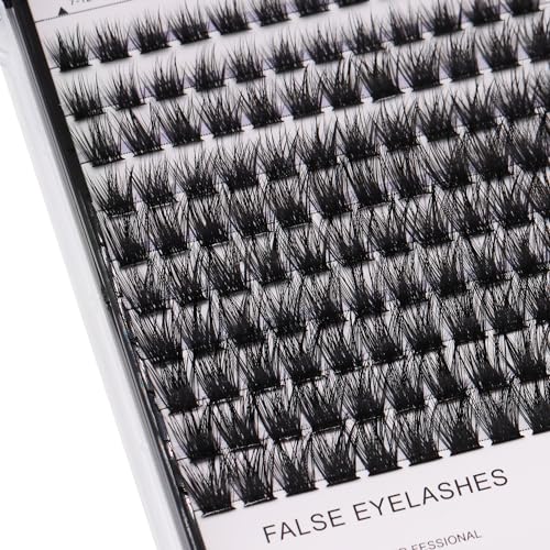 Bodermincer 120 Clusters 10mm+12mm/12mm+14mm/14mm+16mm Mixed Wide Cluster False Eyelash Individual Cluster EyeLashes Grafting Fake False Eyelashes Eyelash Extension (Black 10-12-14-16mm Mixed)