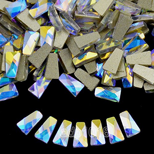 AD Beads Top Czech AB Crystal Multi-Shape Flatback Rhinestone Nail Art Decoration DIY (50 Pcs, 20. Wing 3x6mm)