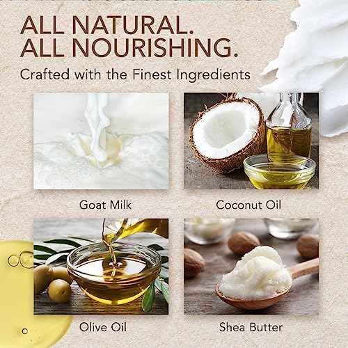 O Naturals 3-Pcs Goat Milk Soap with Soap Saver Bag - Unscented, Triple-Milled, Nourishing, for Sensitive Skin