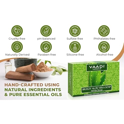 Vaadi Herbals Aloe Vera Soap 75 Grams (10.6 Ounces(Pack of 4 X 75 Grams))