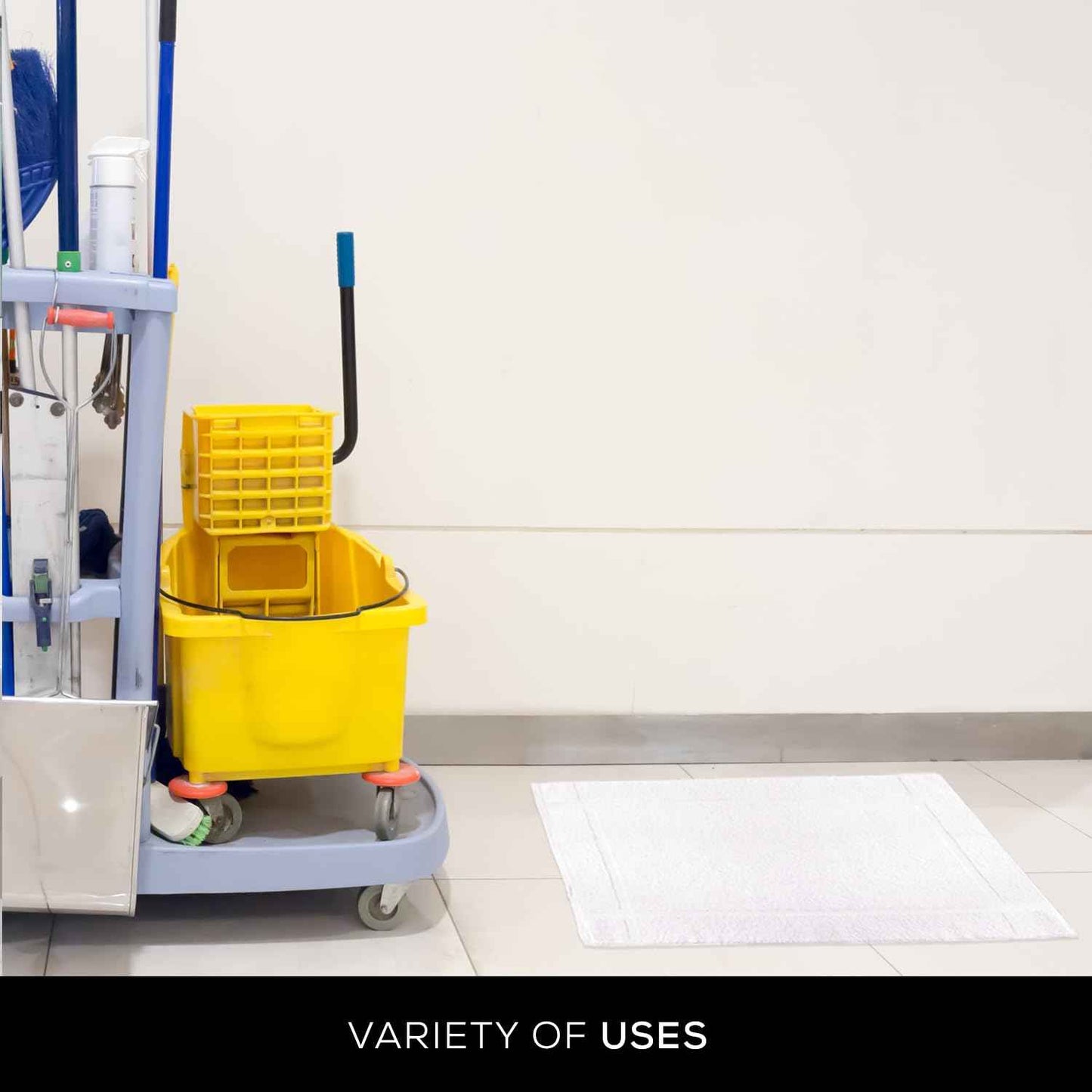 GOLD TEXTILES 12 Pack New Cotton Blend Economy White Hotel Bath Mat Towel (18x25 Inches) Light Weight Quick Drying & Machine Washable - Hotel Supplies Shower Bath Mat Towel