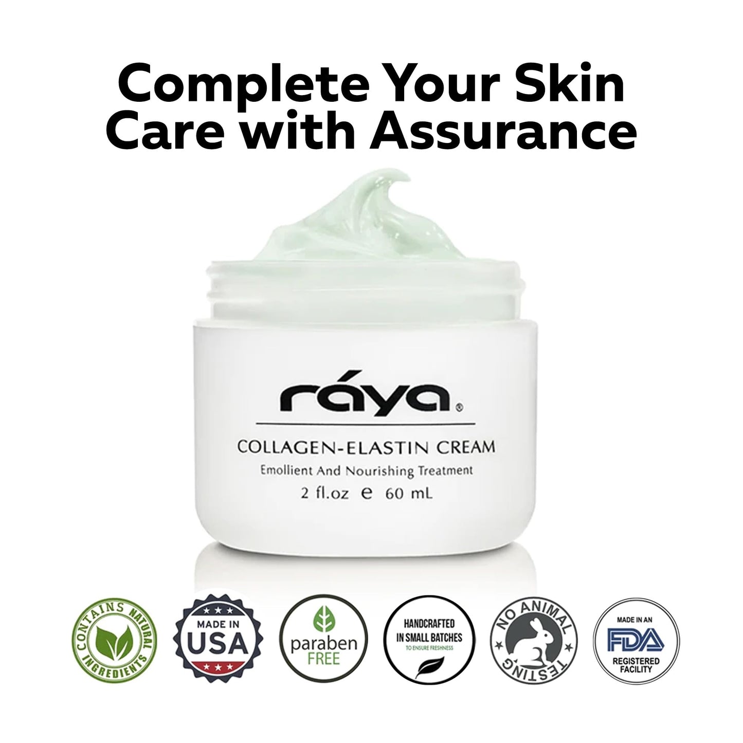 Raya Collagen-Elastin Cream (401) | Nourishing and Moisturizing Facial Treatment for Dry Skin | Helps Reduce Fine Lines and Wrinkles | Calms, Tones, Refines, and Firms