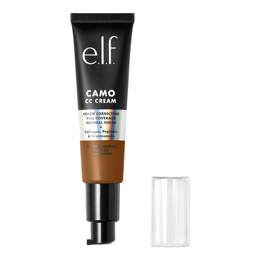 e.l.f. Camo CC Cream, SPF 30 Color-Correcting Medium-To-Full Coverage Face Foundation, Delivers An Airbrushed Finish, Vegan & Cruelty-Free, Deep 530 W