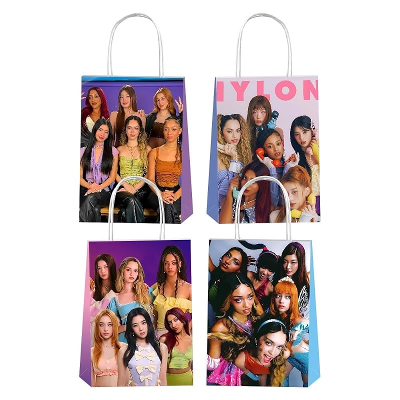 Katseye Gift Bags with Handles, 12pc Party Goodie Bags
