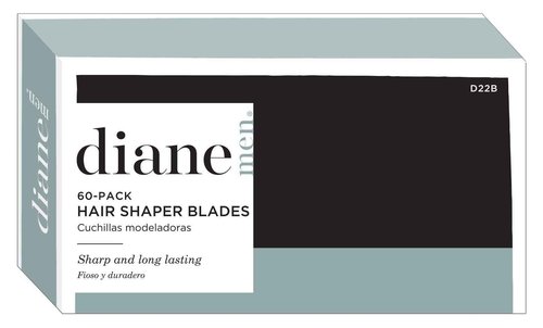 Diane Hair Shaper Razor Blades Made of Polymer Coated Stainless Steel Precise Shaping, Trimming, and Cutting, D22B-60 Count (Pack of 1)