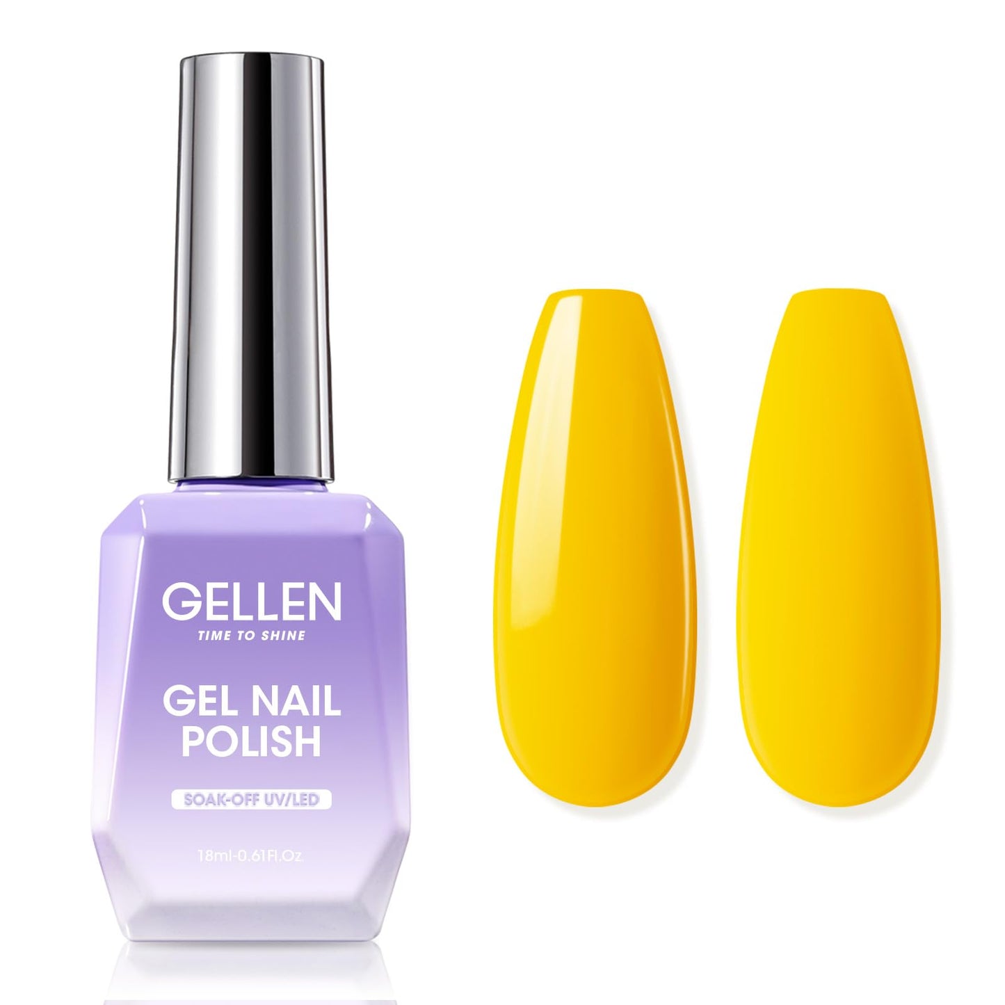 Gellen Gel Nail Polish, 18ml Yellow Gel Polish Soak Off UV LED Nail Gel Polish Nail Art Design Manicure Salon Home DIY Salon Gel Gifts for Women Girls 0.6OZ #911