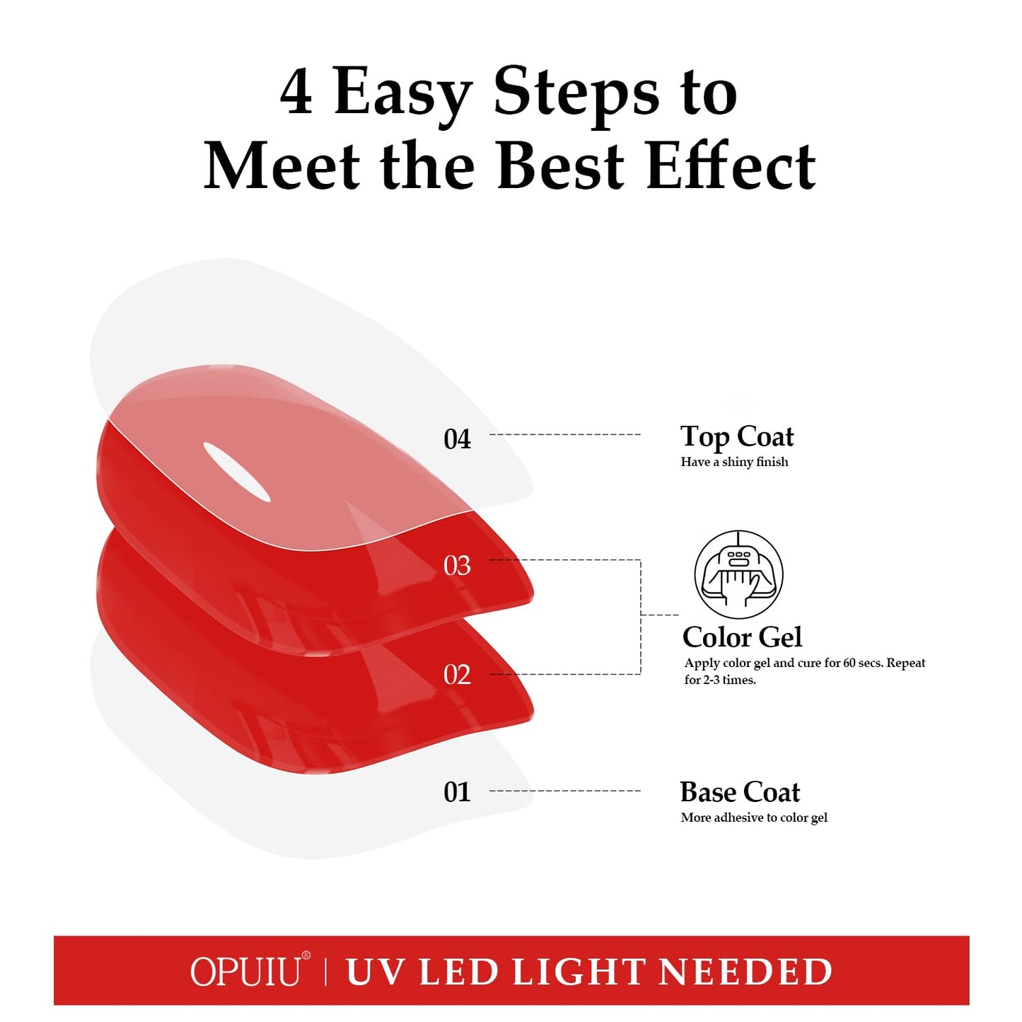 OPUIU Bright Red Gel Nail Polish Winter Christmas Gel Polish Soak Off UV LED Needed Nail Gel 15ml Home Diy Salon Quality Manicure