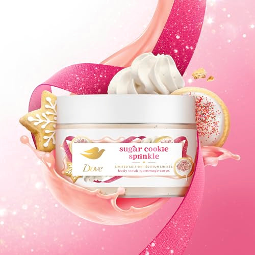 Dove Limited Edition Holiday Treats Exfoliating Mini Body Scrub 4 Pack for Deep Nourishment 3.5oz each