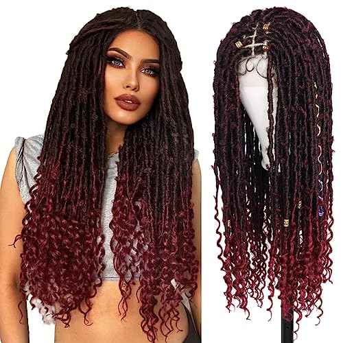 Ebingoo 32'' Knotless Braided Wigs for Black Women Boho + Wig Cap Double Lace Front braided Wigs with Baby Hair Box Braided Lace Frontal Wigs Knotless Dreadlock Wig for Women Girls Daily Wear