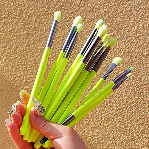 Docolor 15Pcs Eye Makeup Brushes Set + 15Pcs Colourful Makeup Brush Set Premium Kabuki Foundation Blending Face Powder Synthetic Makeup Brushes Set