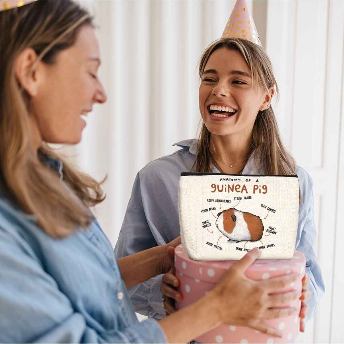 Wenboco Guinea Pig Makeup Bag Pig Gifts Guinea Pigs Lover Gift Hamster Zipper Pouch Bag Gift Birthday Christmas Gifts for Animal Lovers Friends