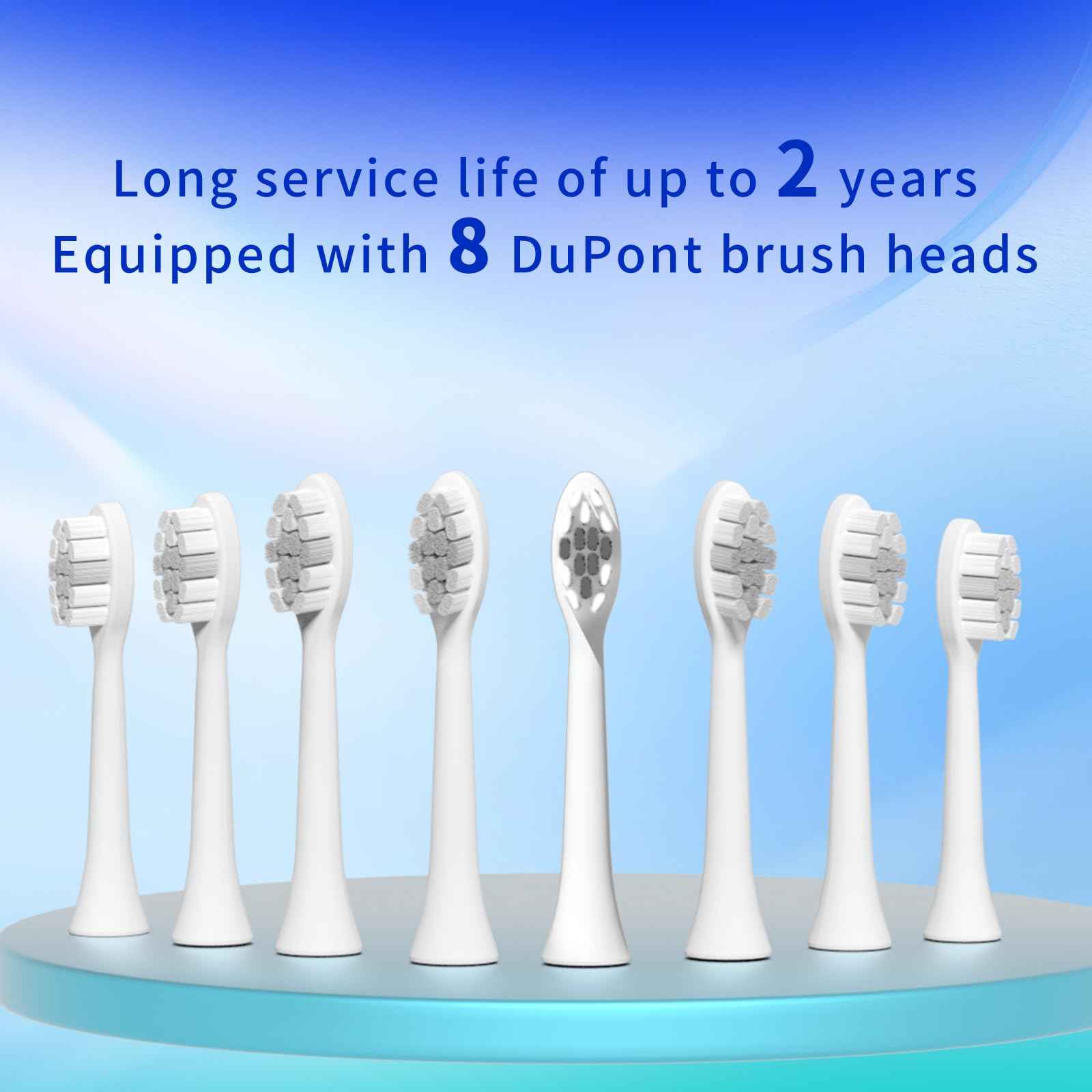 Rooman Electric Toothbrush for Adults with 8 Brush Heads, 40,000 VPM Sonic Toothbrush, IPX7 Waterproof, 4-Hour Charging, 90 Days of Continuous use, 3 Modes, Built-in Smart Timer (Pink)