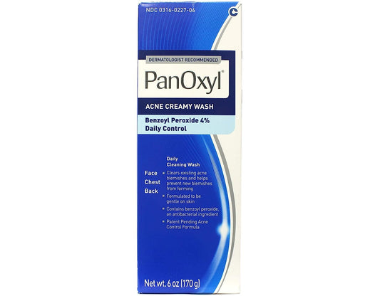 PanOxyl 4 Acne Creamy Wash, 4% Benzoyl Peroxide 6 oz (Pack of 3)