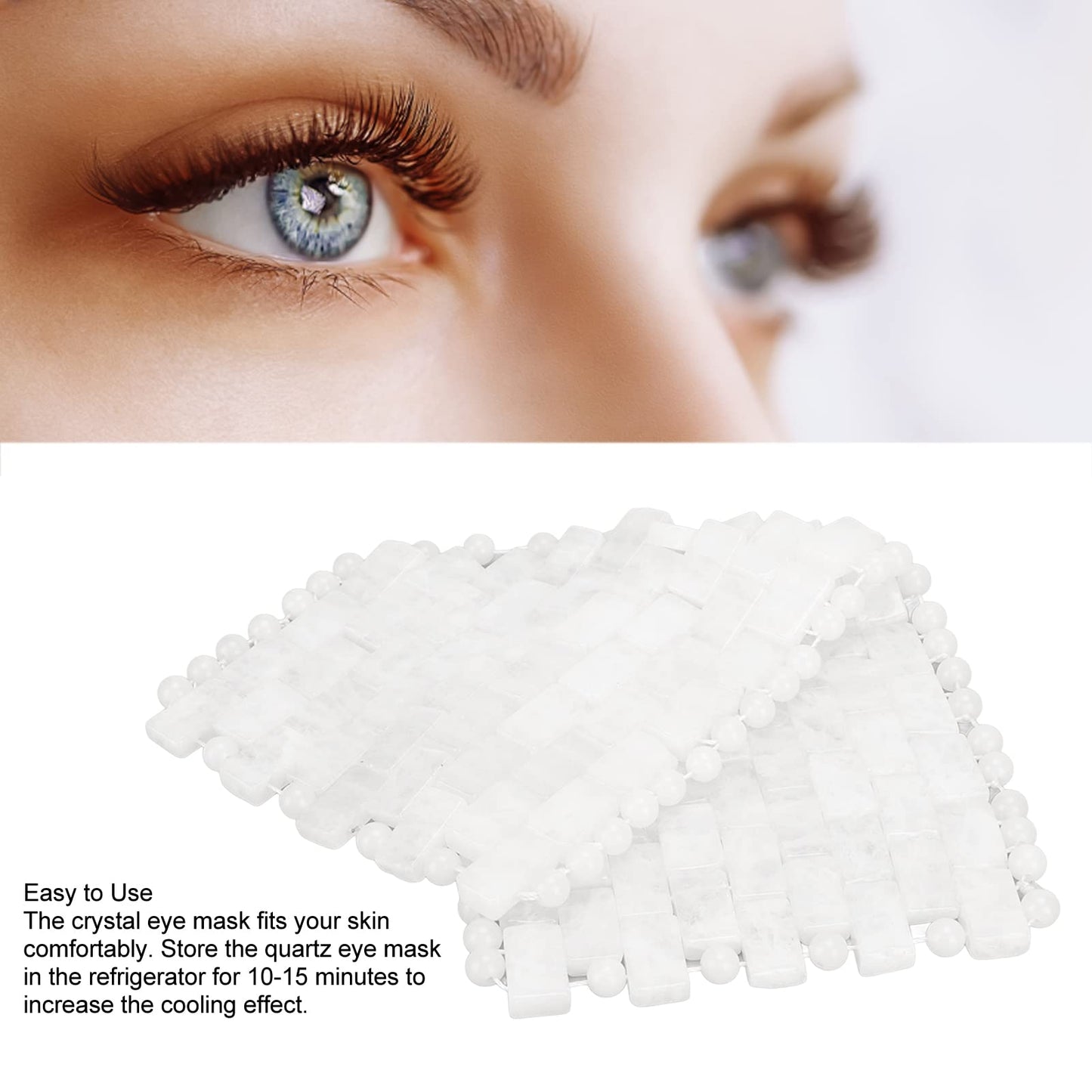 White Quartz Jade Eye Mask, Reduce Fatigue and Puffiness, Cooling Crystal Stone, Easy to Use with Comfortable Skin Fit for Friends and Family