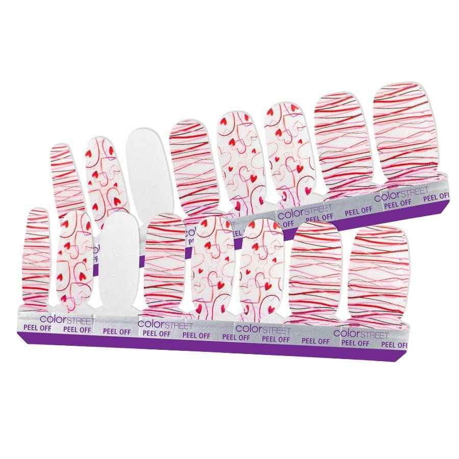 I'm With Cupid - Color Street Nail Strips (Valentine's Day) White Pink & Red 16 Count (Pack of 1) FDS473 0