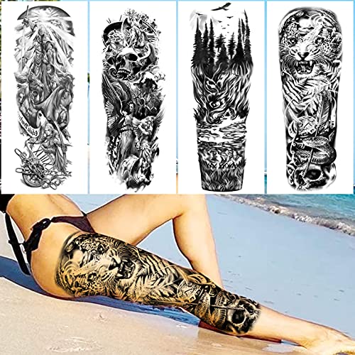 20 Sheets Temporary Tattoos Sleeve, Waterproof Full Arm