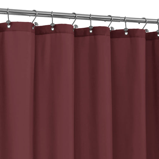 ALYVIA SPRING Burgundy Red Fabric Shower Curtain Liner Waterproof - Soft Hotel Quality Cloth Shower Liner with 3 Magnets, Light-Weight & Machine Washable - Standard Size 72x72, Burgundy