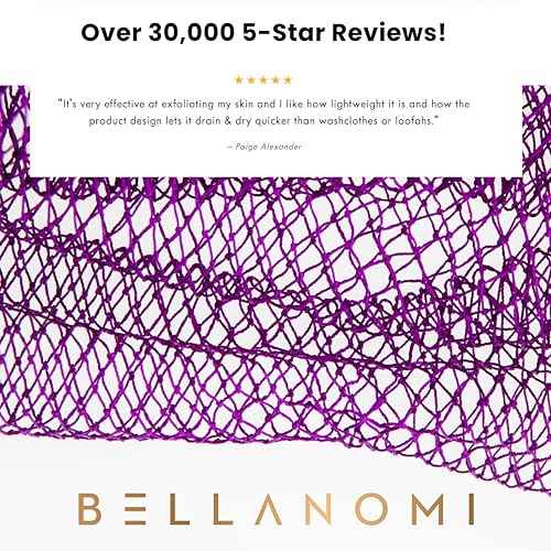 Bellanomi African Exfoliating Net Sponge, Authentic, Ethically sourced from Nigeria, 45 inches Long, Back Scrubber for Daily use (Indigo)