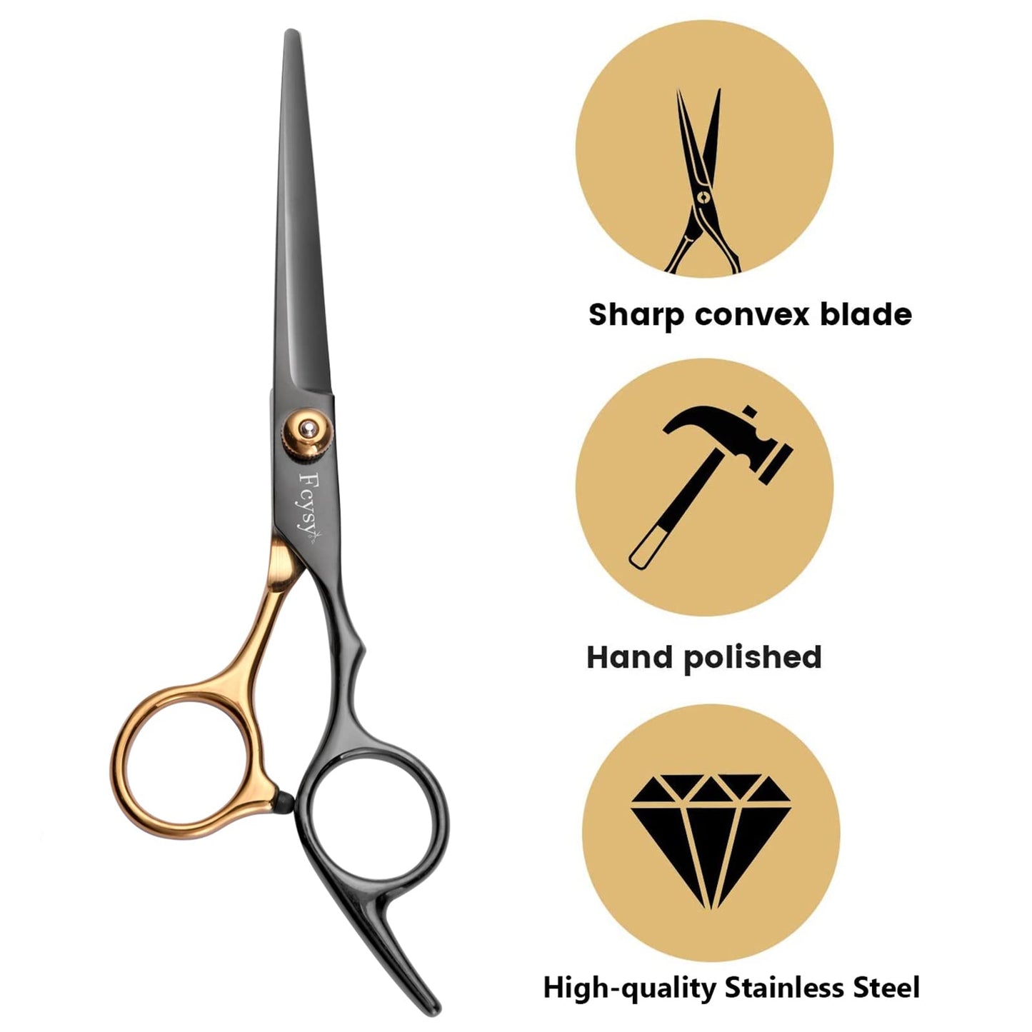 Professional Scissors for Hair, Fcysy Hair Cutting Scissors Kit Barber Scissors Hairdresser Shears Thinning Scissors Set Straight Edge Razor Salon Supplies for Men, Tijeras De Peluqueria Profesional