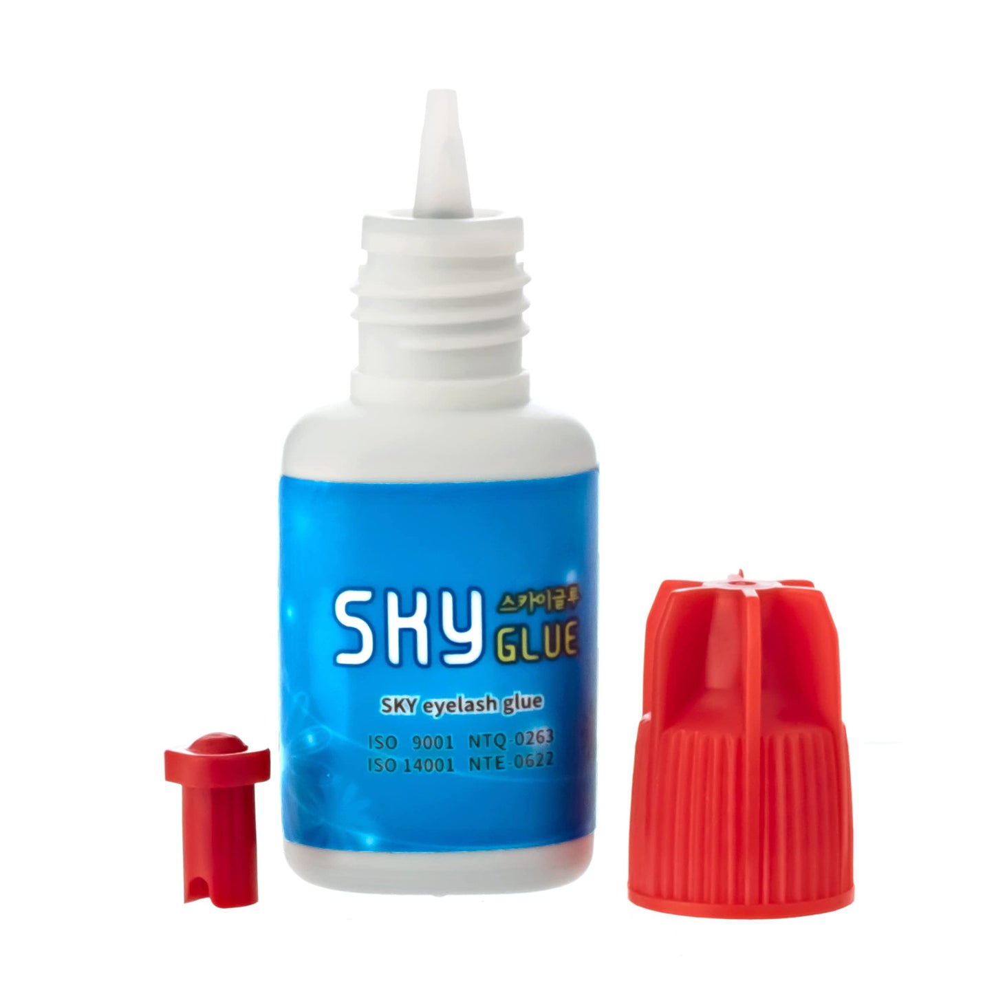 Sky Glue S+ Eyelash Extension Glue - Extra Strong Lash Extensions Adhesive Bond with 6-7 Weeks Retention and 1-2 Sec Dry Time, Long Lasting Semi Permanent Black Glue - 5 ml