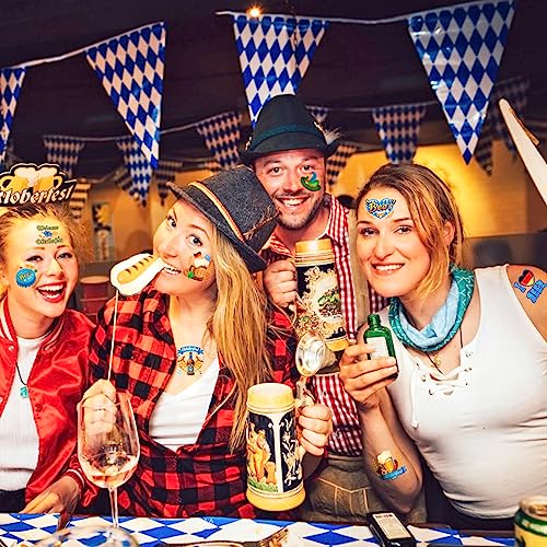 HOWAF Oktoberfest Temporary Tattoos 96pcs German Beer