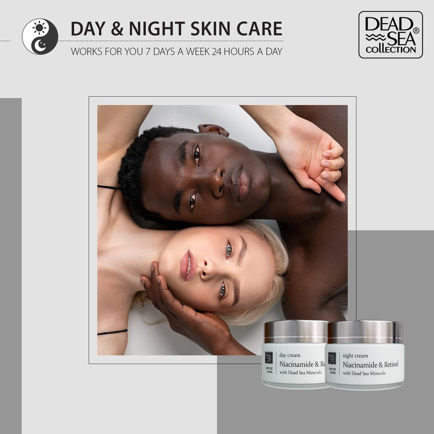 Dead Sea Collection Niacinamide & Retinol Night Cream - Face Moisturizer with Niacinamide and Retinol - Firming Cream with Dead Sea Minerals and Retinol - 1,69 Fl. Oz