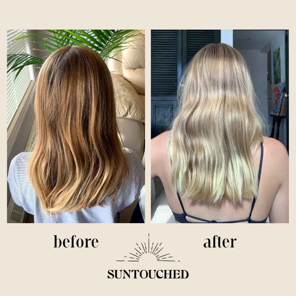 Suntouched Beach Blonde Hair Lightener - Citrus & Chamomile Highlighting Spray for Vegan Highlights, Cruelty, Paraben, Ammonia & Bleach-Free, 3.38 FL Oz